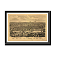 Panoramic Map - Santa Rosa, California, 1876 - Bird's Eye View Print