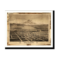 Panoramic Map - Yreka, California, 1884 - Bird's Eye View Print