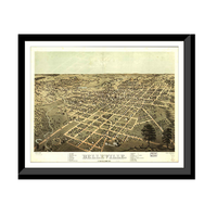 Panoramic Map - Belleville, Illinois, 1867 - Bird's Eye View Print