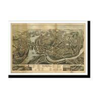 Panoramic Map - Norwich, Connecticut, 1876 - Bird's Eye View Print