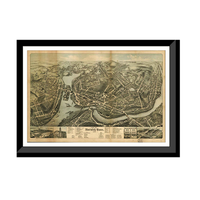 Panoramic Map - Norwich, Connecticut, 1876 - Bird's Eye View Print