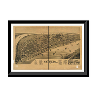 Panoramic Map - Cairo, Illinois, 1888 - Bird's Eye View Print
