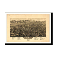 Panoramic Map - Colorado Springs, Colorado, 1882 - Bird's Eye View Print