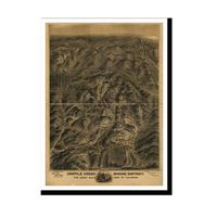 Panoramic Map - Cripple Creek, Colorado, 1895 - Bird's Eye View Print