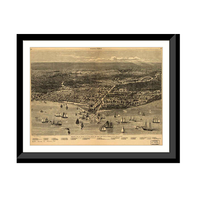 Panoramic Map - Chicago, Illinois, 1871 - Bird's Eye View Print
