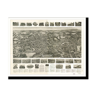 Panoramic Map - Southington, Connecticut, 1914 - Bird's Eye View Print
