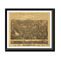 Panoramic Map - Stafford Springs, Connecticut, 1878 - Bird's Eye View Print