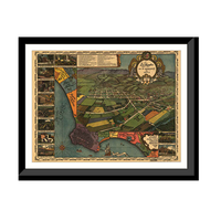 Panoramic Map - Los Angeles, California, 1871 - Bird's Eye View Print