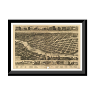 Panoramic Map - Columbus, Georgia, 1886 - Bird's Eye View Print