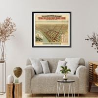 Panoramic Map - Chicago, Illinois, 1897 - Bird's Eye View Print