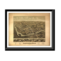 Panoramic Map - Unionville, Connecticut, 1878 - Bird's Eye View Print