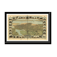 Panoramic Map - Oakland, California, 1900 - Bird's Eye View Print