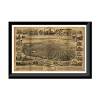 Panoramic Map - Sacramento, California, 1890 - Bird's Eye View Print