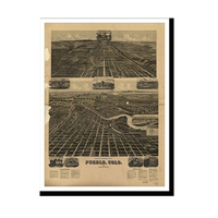 Panoramic Map - Pueblo, Colorado, 1890 - Bird's Eye View Print