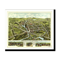 Panoramic Map - Wolcottville, Connecticut, 1875 - Bird's Eye View Print