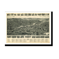 Panoramic Map - Ansonia, Connecticut, 1921 - Bird's Eye View Print