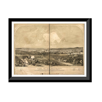 Panoramic Map - San Francisco, California, 1851 - Bird's Eye View Print