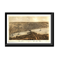 Panoramic Map - Peoria, Illinois, 1867 - Bird's Eye View Print