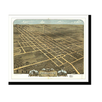 Panoramic Map - Princeton, Illinois, 1870 - Bird's Eye View Print