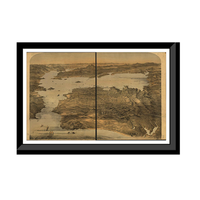 Panoramic Map - San Francisco, California, 1868 - Bird's Eye View Print