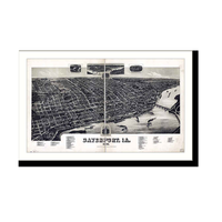 Panoramic Map - Davenport, Iowa, 1888 - Bird's Eye View Print