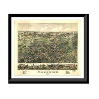 Panoramic Map - Chesire, Connecticut, 1882 - Bird's Eye View Print
