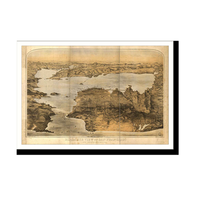 Panoramic Map - San Francisco, California, 1876 - Bird's Eye View Print