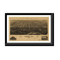 Panoramic Map - Mandan, Dakota Territory, 1883 - Bird's Eye View Print