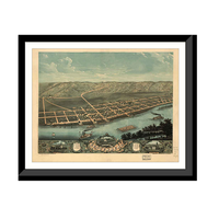 Panoramic Map - Guttenberg, Iowa, 1869 - Bird's Eye View Print