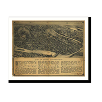 Panoramic Map - Derby, Connecticut, 1920 - Bird's Eye View Print