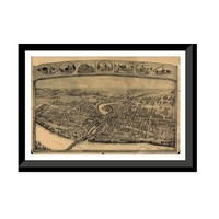 Panoramic Map - Enfield, Connecticut, 1908 - Bird's Eye View Print