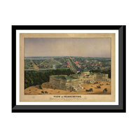 Panoramic Map - Washington, Washington DC, 1852 - Bird's Eye View Print