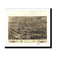Panoramic Map - Delphia, Indiana, 1868 - Bird's Eye View Print