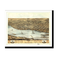 Panoramic Map - Lyons, Iowa, 1868 - Bird's Eye View Print