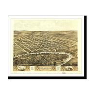 Panoramic Map - Marengo, Iowa, 1868 - Bird's Eye View Print
