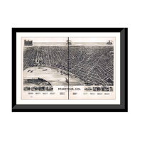 Panoramic Map - Evansville, Indiana, 1888 - Bird's Eye View Print