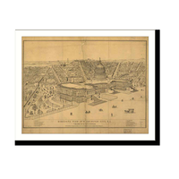 Panoramic Map - Washington, Washington DC, 1872 - Bird's Eye View Print