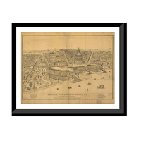 Panoramic Map - Washington, Washington DC, 1872 - Bird's Eye View Print