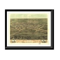 Panoramic Map - Marion, Iowa, 1868 - Bird's Eye View Print