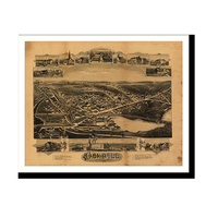 Panoramic Map - Oakdale, Massachusetts, 1891 - Bird's Eye View Print