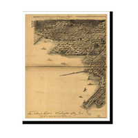 Panoramic Map - Washington, Washington DC, 1883 - Bird's Eye View Print