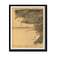 Panoramic Map - Washington, Washington DC, 1883 - Bird's Eye View Print
