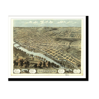 Panoramic Map - Lafayette, Indiana, 1868 - Bird's Eye View Print