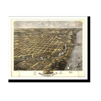 Panoramic Map - Michigan City, Indiana, 1869 - Bird's Eye View Print