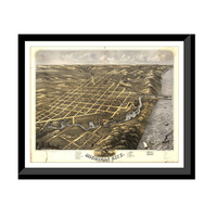 Panoramic Map - Michigan City, Indiana, 1869 - Bird's Eye View Print