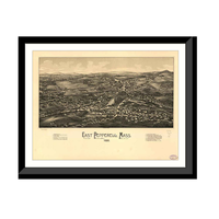 Panoramic Map - East Pepperell, Massachusetts, 1886 - Bird's Eye View Print