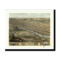 Panoramic Map - Peru, Indiana, 1868 - Bird's Eye View Print