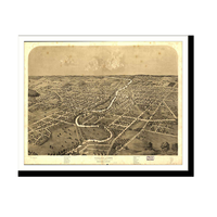 Panoramic Map - Ypsilanti, Michigan, 1868 - Bird's Eye View Print