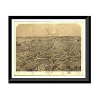 Panoramic Map - Ypsilanti, Michigan, 1868 - Bird's Eye View Print