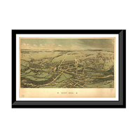 Panoramic Map - Quincy, Massachusetts, 1878 - Bird's Eye View Print